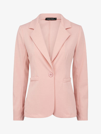 Blazer ajusté uni - Rose pâle - 1