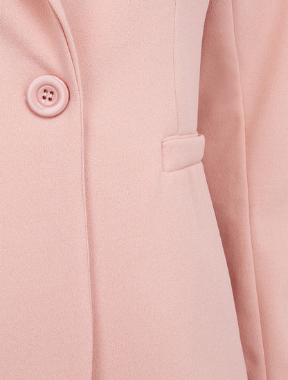 Blazer ajusté uni - Rose pâle - 3