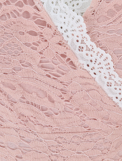 Body sans manches en dentelle - Rose - 3