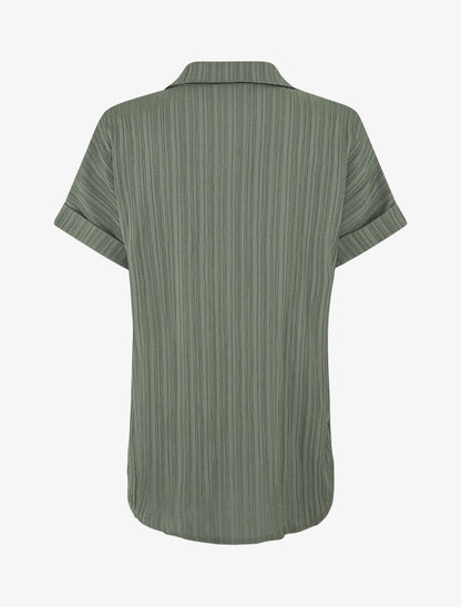 Chemise texturée à manches courtes - Kaki - 2