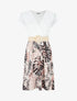 Robe mi-longue à jupe imprimé tropical - Noir - 5