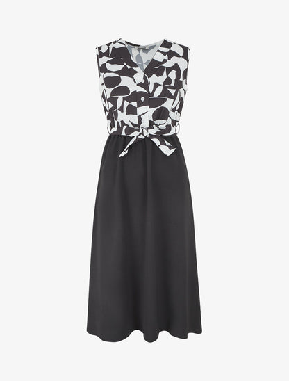 Robe sans manches à buste boutonné - Noir - 1