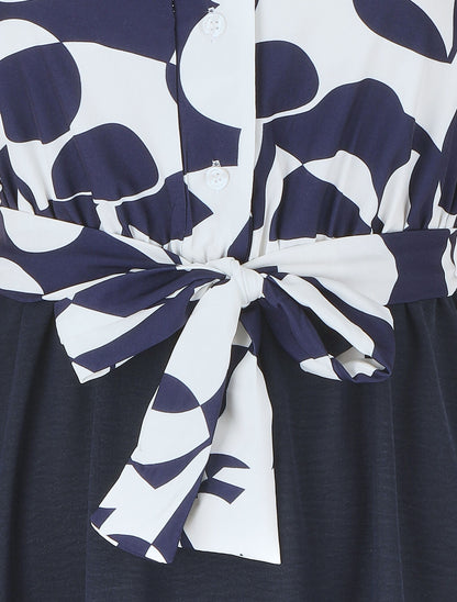 Robe sans manches à buste boutonné - Marine - 3