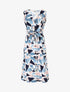 Robe midi droite sans manches imprimé triangles - Bleu - 1