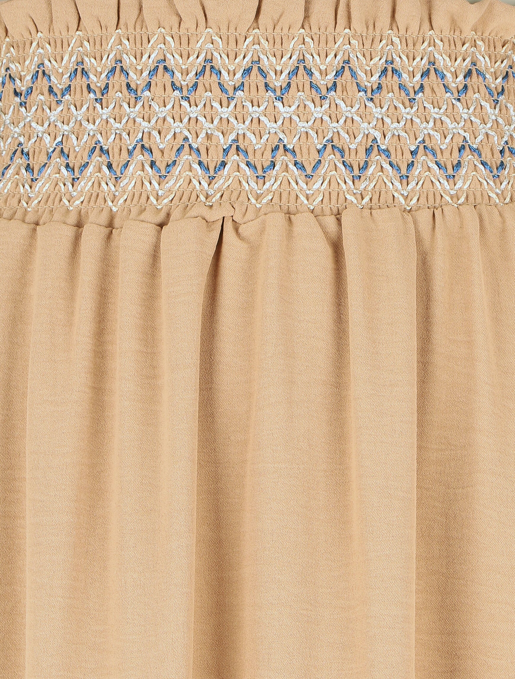 Jupe longue fluide taille haute élastiquée - Camel - 3