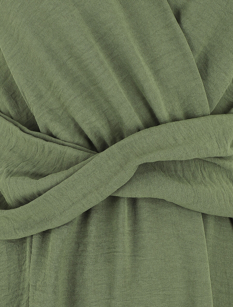Robe unie élastiquée - Kaki - 3