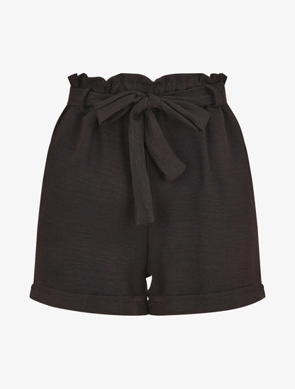 Short uni à revers - Noir - 4