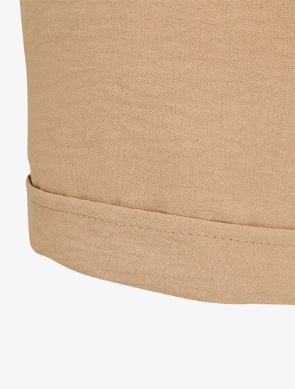 Short uni à revers - Camel - 3
