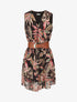 Robe évasée sans manches imprimé floral - Noir - 5