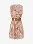 Robe évasée sans manches imprimé floral - Rose - 5