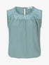 Top ample sans manches à dentelle - Bleu clair - 4