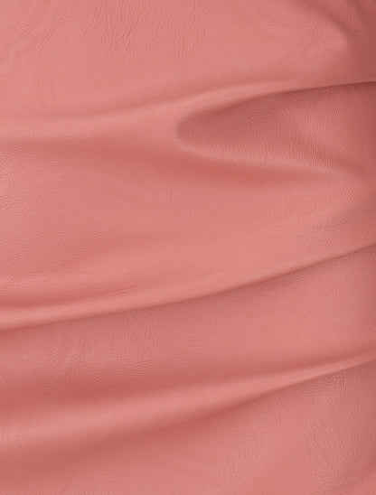 Jupe ajustée et plissée en simili fendue - Rose - 3