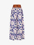 Pantalon imprimé fleurs à taille haute - Bleu - 1
