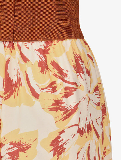 Pantalon imprimé fleurs à taille haute - Jaune - 3