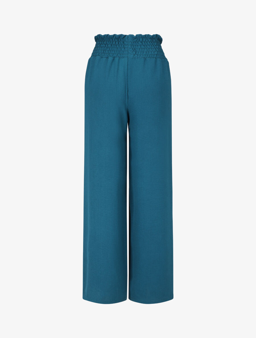 Pantalon ample à taille élastiquée - Bleu canard - 2
