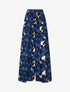 Pantalon à pans à nouer imprimé rétro - Marine - 1
