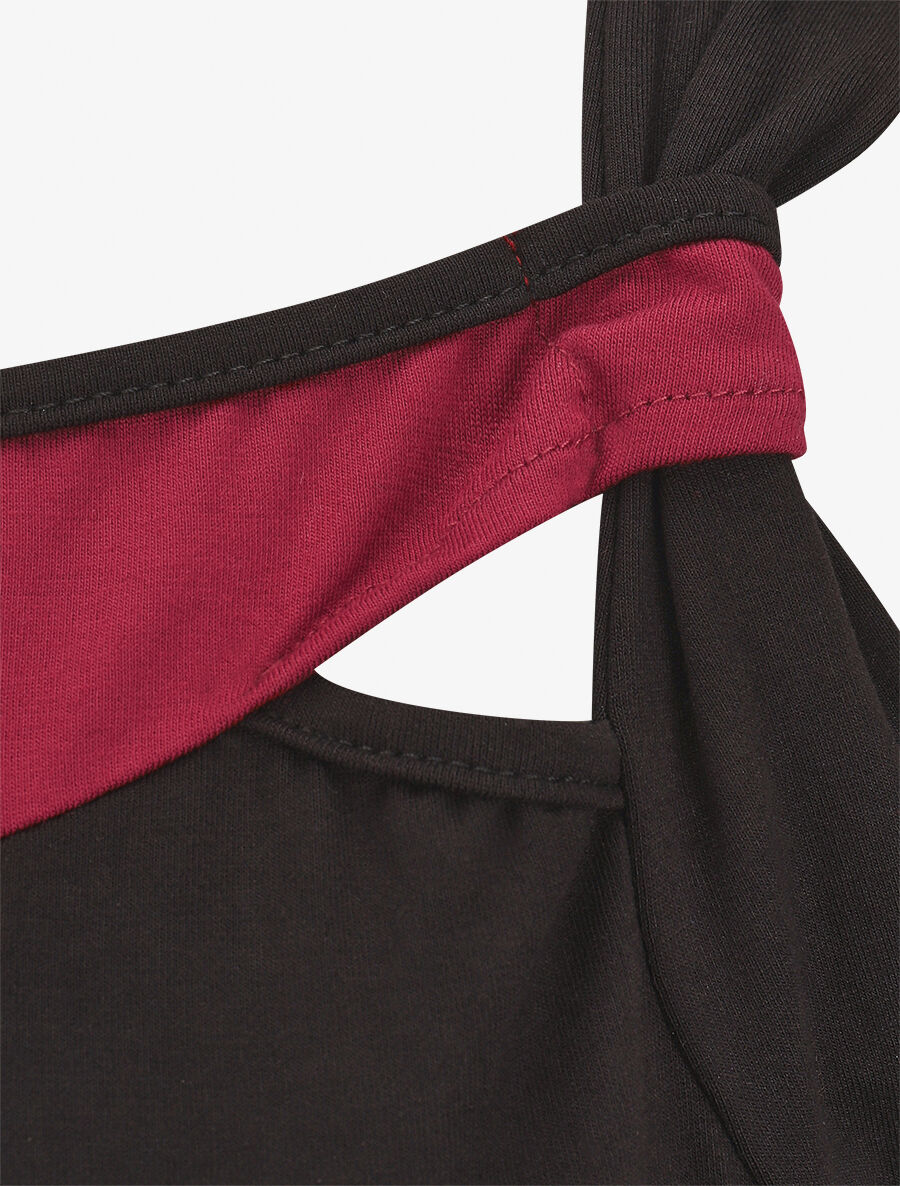 Top droit sans manches bicolore - Noir/bordeaux - 3