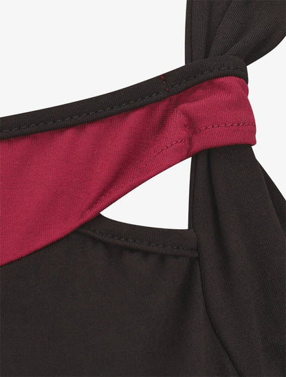 Top droit sans manches bicolore - Noir/bordeaux - 3
