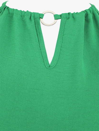 Top droit sans manches col américain - Vert - 3
