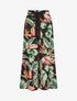 Pantalon ample taille haute motif tropical - Noir - 1