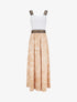 Robe longue à bretelles imprimé plantes tropicales - Beige - 1