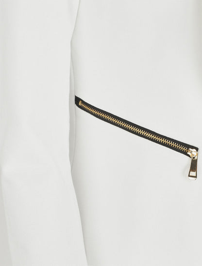 Blazer uni à poches zippées - Blanc - 3