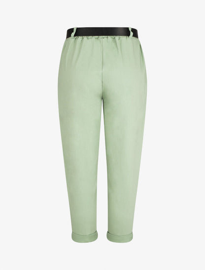Pantalon 7/8 droit uni taille standard - Vert amande - 2