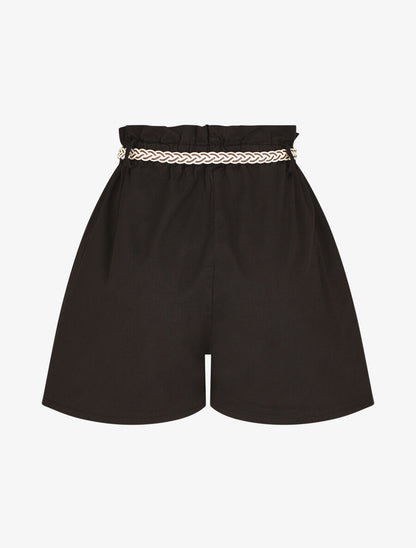 Short ample taille haute élastiquée - Noir - 2