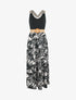 Robe imprimé feuillage à bretelles imprimé mosaïque - Noir - 4