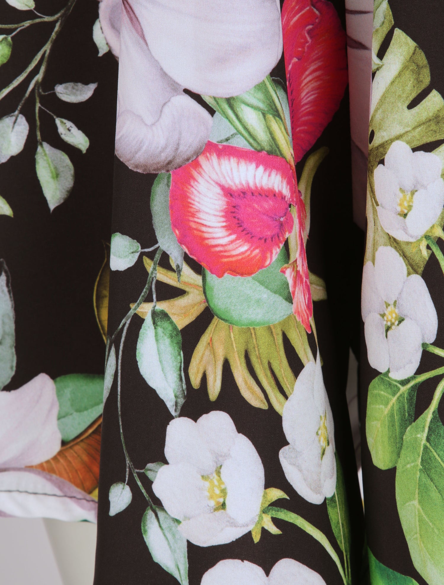 Combishort courte imprimé fleurs éxotiques - Noir - 4