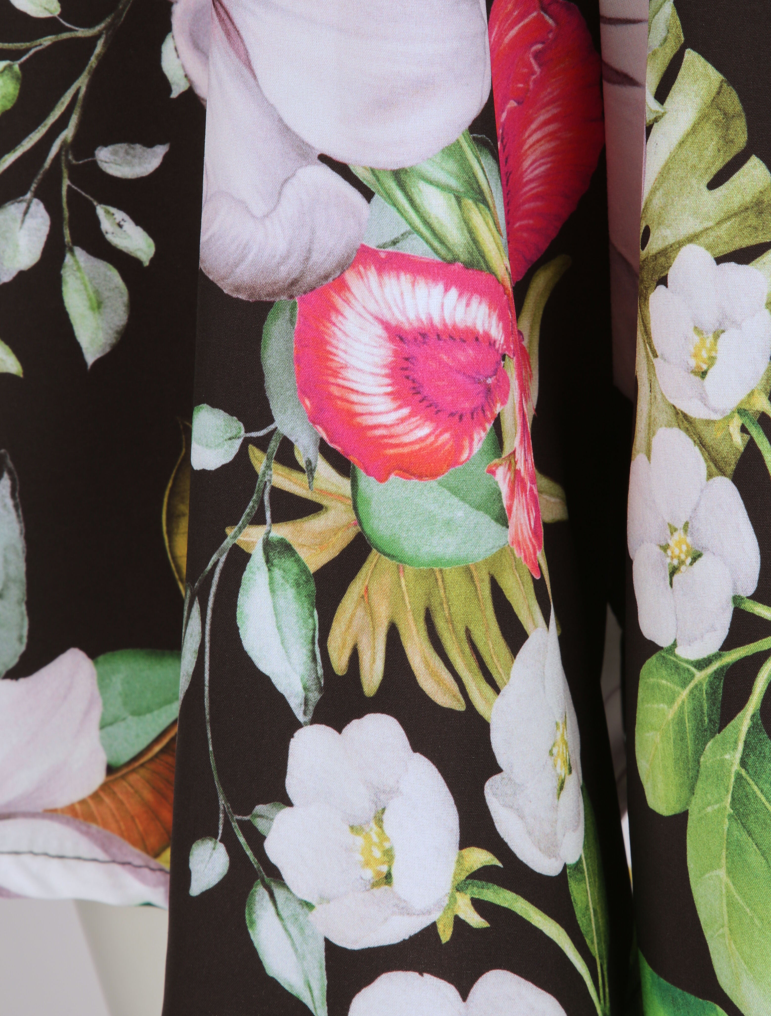 Combishort courte imprimé fleurs éxotiques - Noir - 4