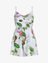 Combishort courte imprimé fleurs éxotiques - Blanc - 1