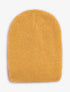 Bonnet uni en maille côtelée - Moutarde - 1