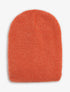 Bonnet uni en maille côtelée - Orange - 1