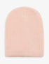 Bonnet uni en maille côtelée - Rose claire - 1