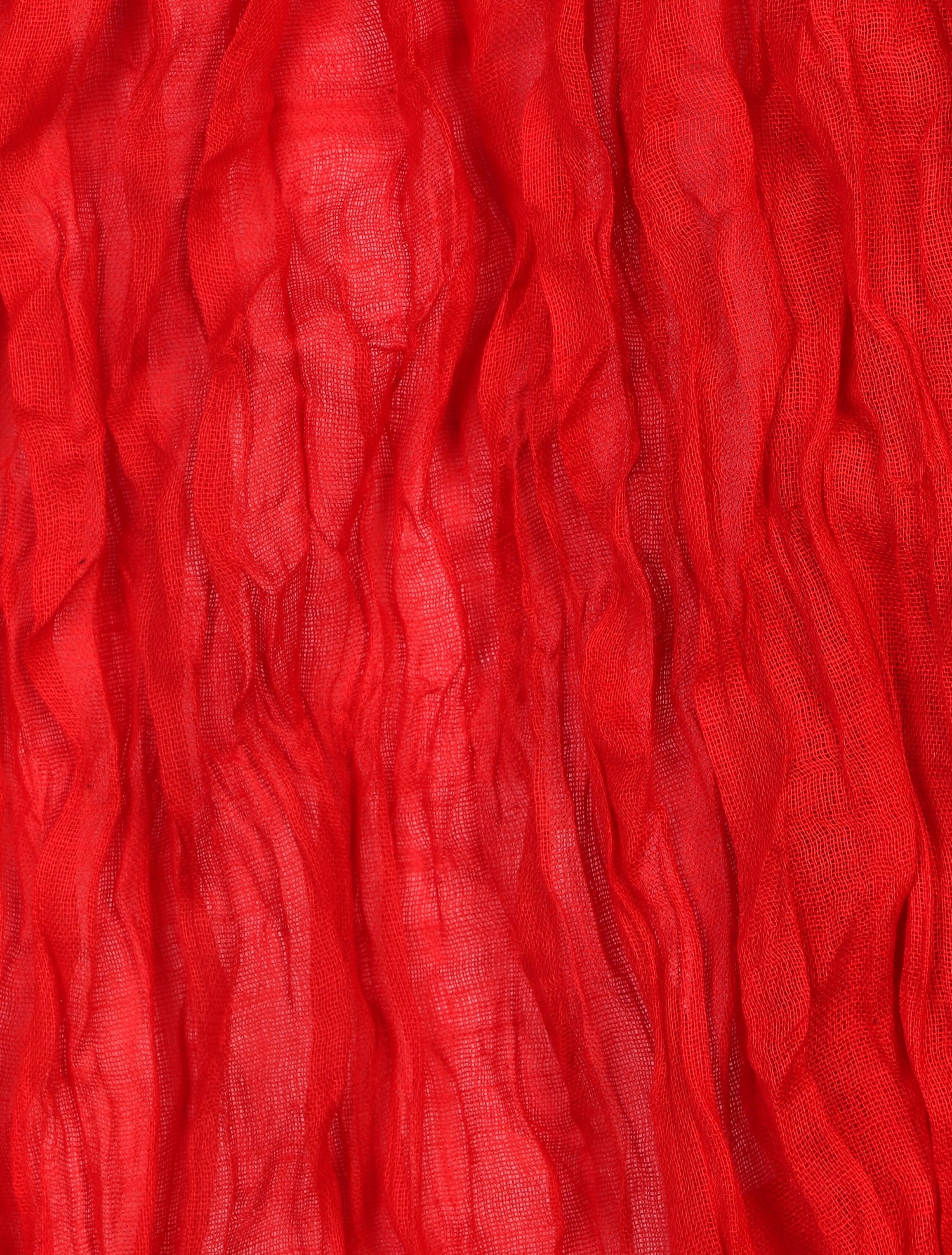 Foulard en coton effet froissé - Rouge - 3