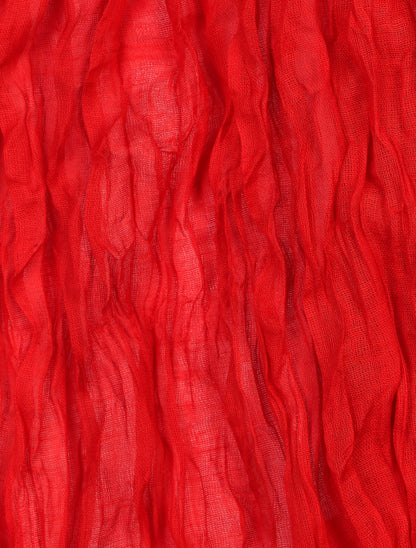 Foulard en coton effet froissé - Rouge - 3