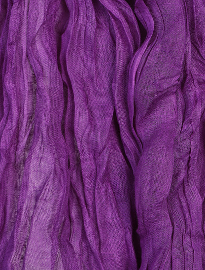 Foulard en coton effet froissé - Violet - 3