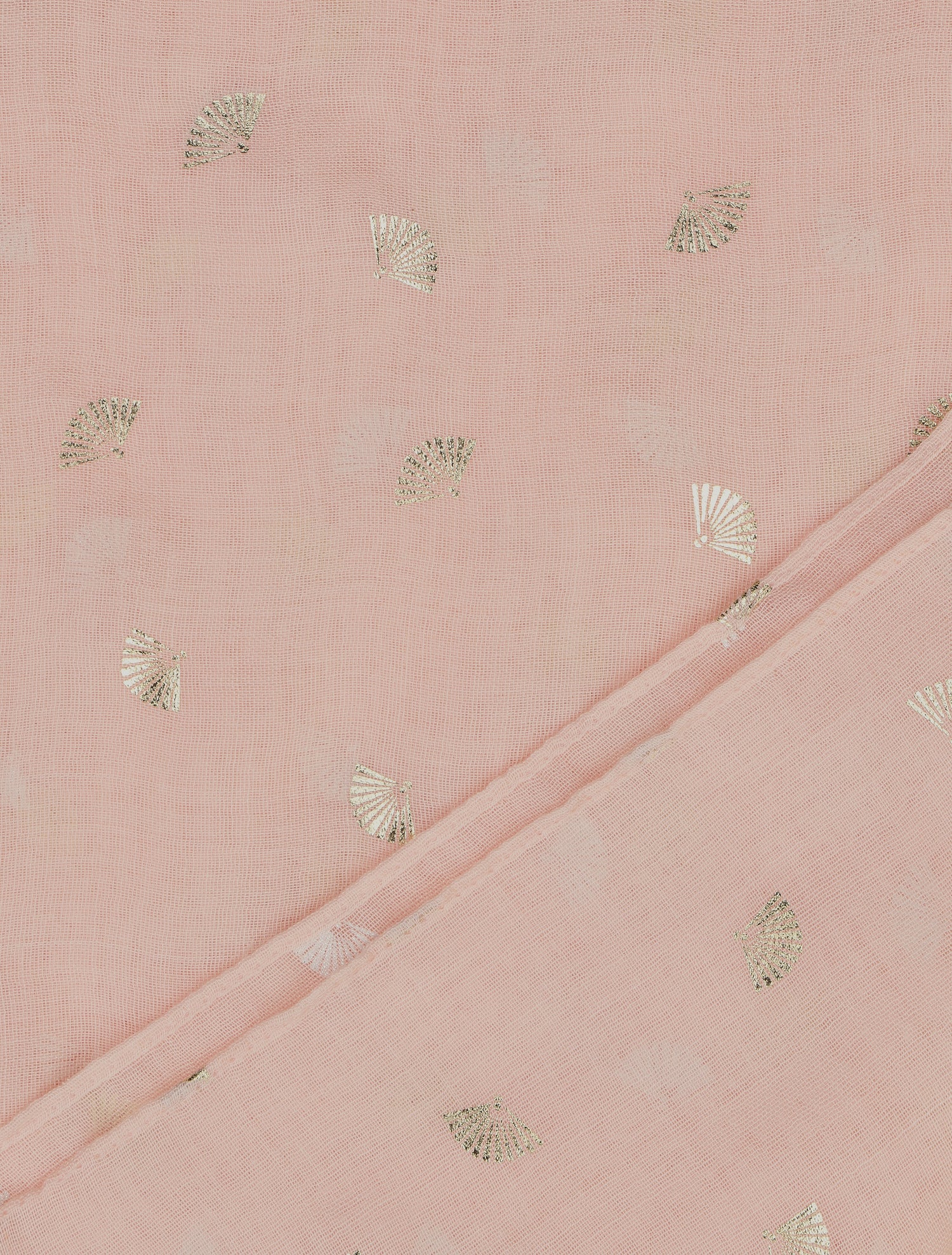 Foulard à motif éventails irisés - Rose pâle - 3