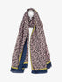 Foulard en soie mélangée imprimé léopard - Bleu - 4