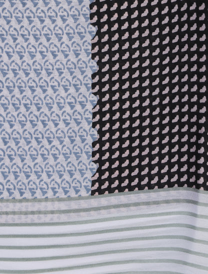 Foulard imprimé graphique - Noir - 3