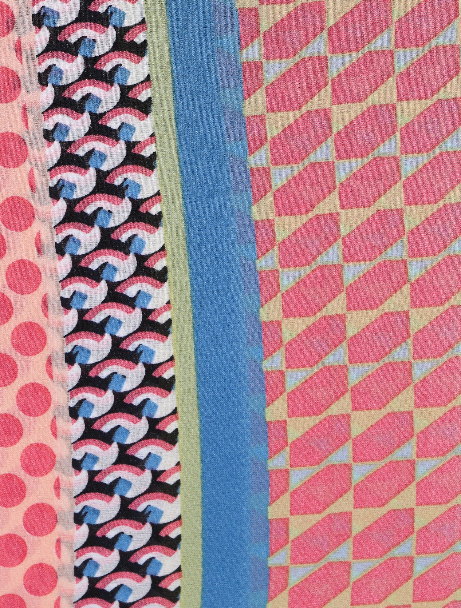 Foulard à pois en soie mélangée - Rose - 3