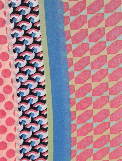 Foulard à pois en soie mélangée - Rose - 3