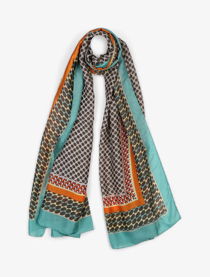 Foulard à pois en soie mélangée - Beige - 1