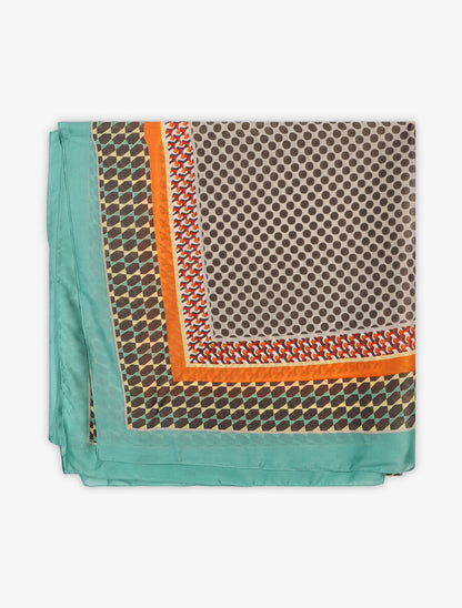 Foulard à pois en soie mélangée - Beige - 2