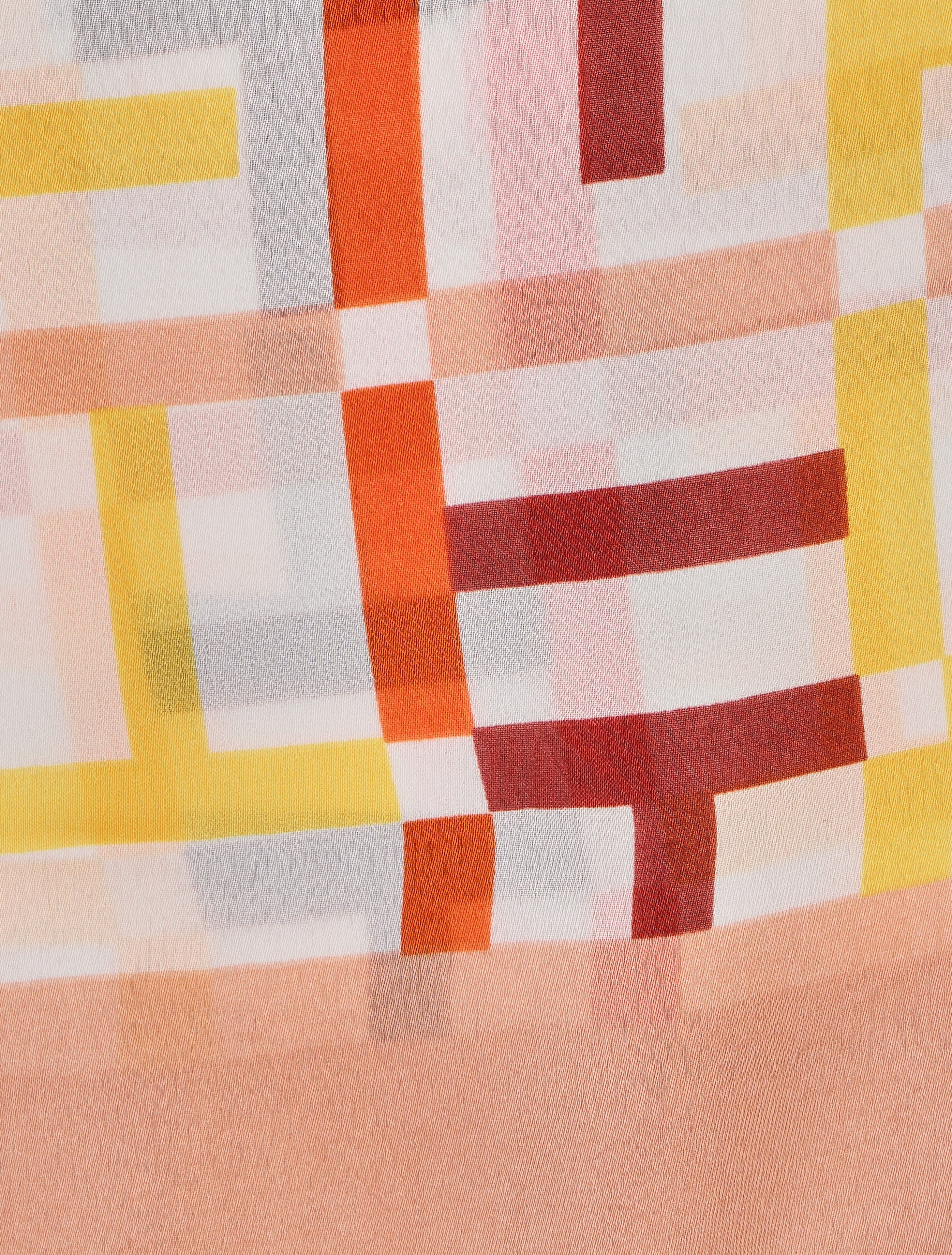 Foulard graphique en soie mélangée - Orange/rose - 3