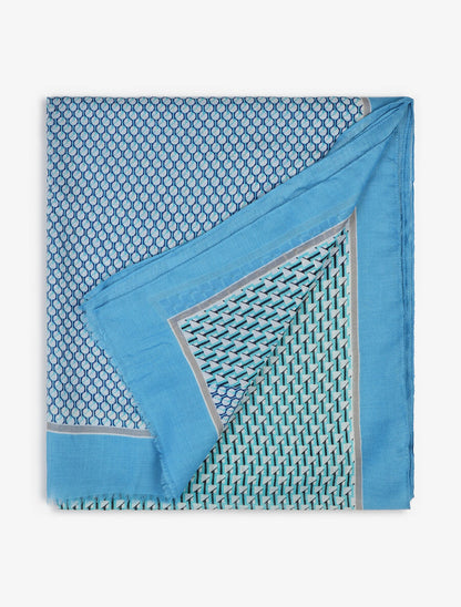 Foulard imprimé mosaïque - Bleu - 2