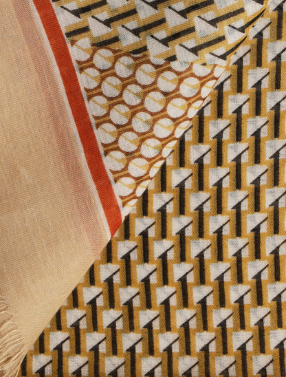 Foulard imprimé mosaïque - Beige - 3