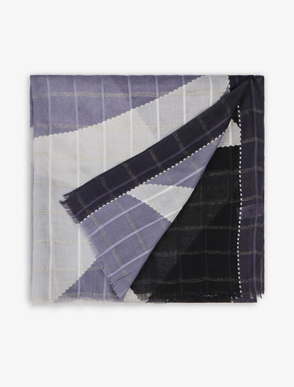 Foulard irisé imprimé graphique - Gris - 2