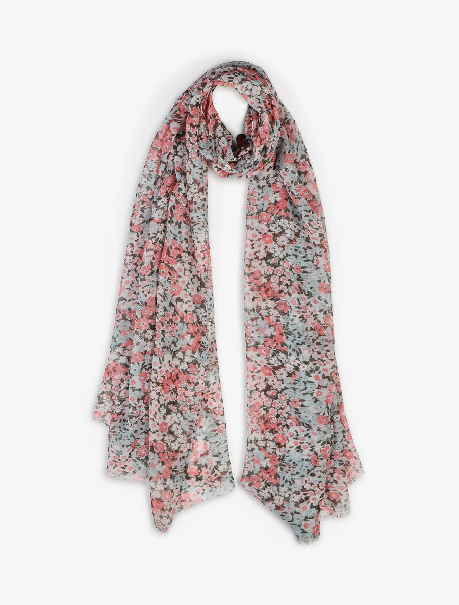 Foulard imprimé fleuri - Rose - 4